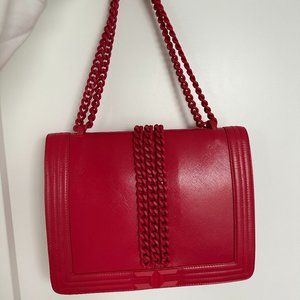 Elisabetta Franchi Red Chain Handbag